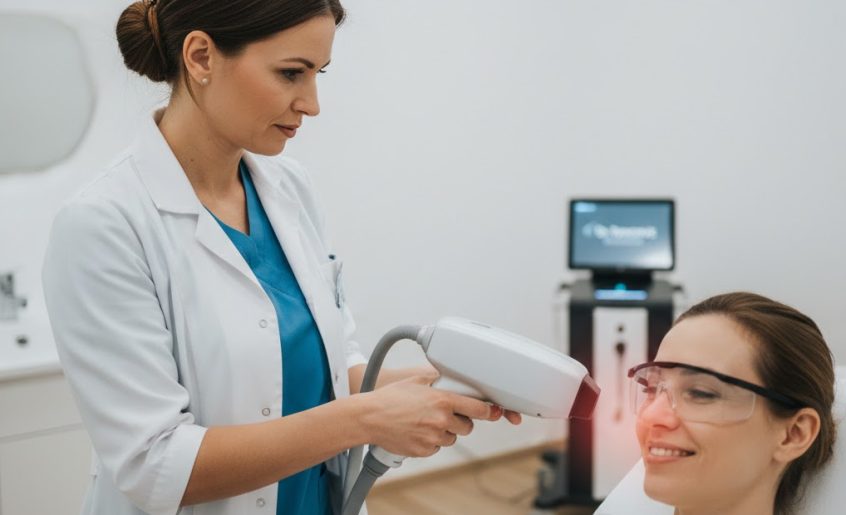 CO2 Laser devojka na tretmanu